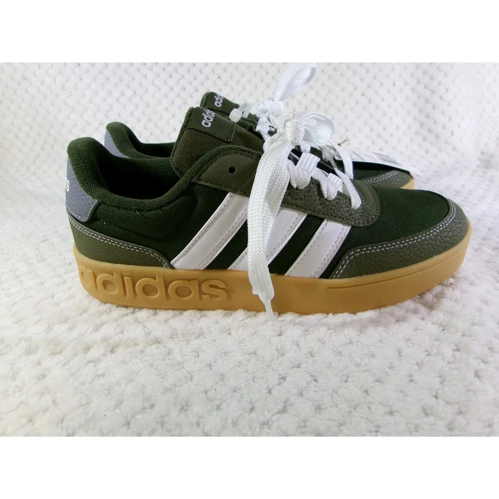 Adidas Breakbase J Sneakers Women 5.5 Green NEW Gum Sole JR9783 Low Top